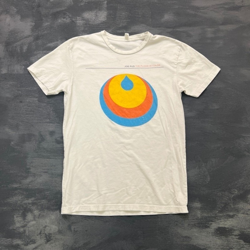 Joe Pug The Flood In Color Shirt Mens Small White Short Sleeve 2019
